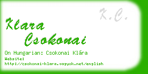 klara csokonai business card